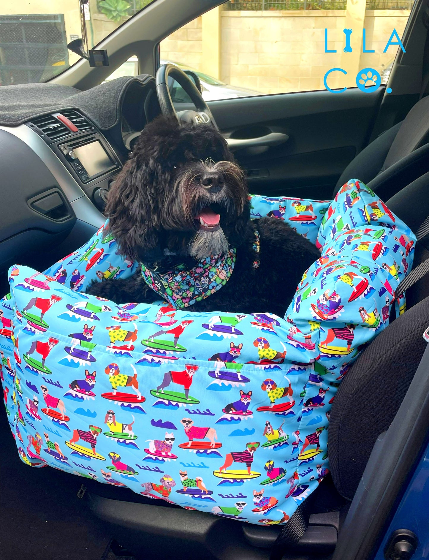 Cavoodle Blue Surf Dogs Print Dog Ca Seat Dog Car Bed Dog Car Safety Cat Car Bed Dog Car Bed  Australia Pet Supplies Australia Dog Accessories Pet Accessories