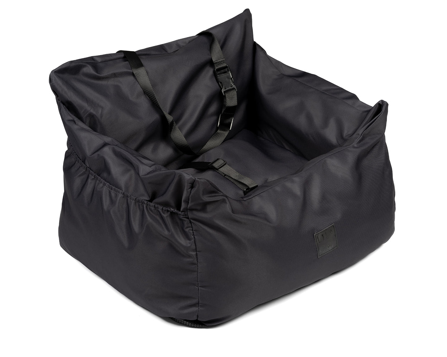 Midnight Blue water resistant dog car seat bed side view