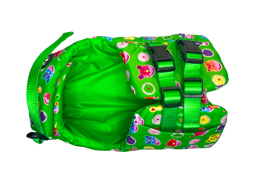 Lila Co Green Donut Animals Print Dog Life Jacket Float Vest Back