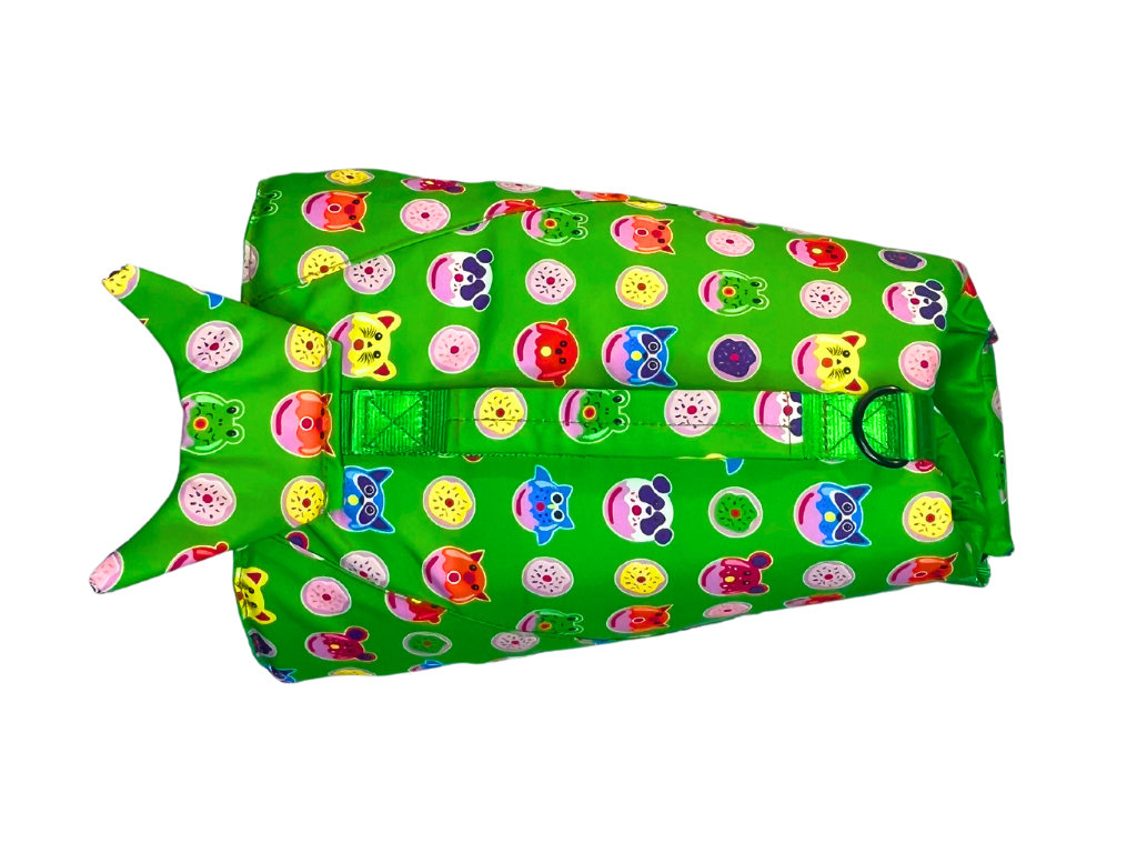Lila Co Green Donut Animals Print Dog Life Jacket Float Vest Top