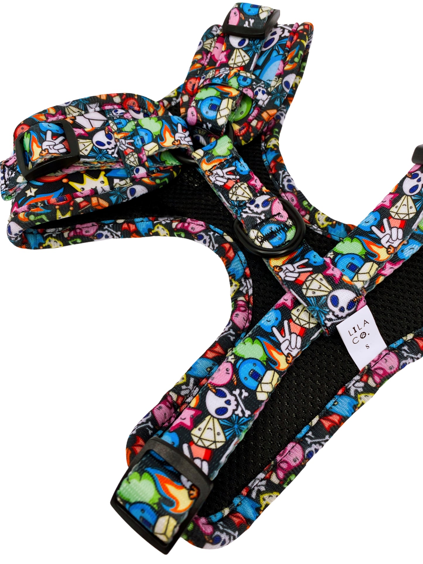 Black Gamer Characters Adjustable Dog Harness  Australia Pet Supplies Australia Dog Accessories Pet Accessories
