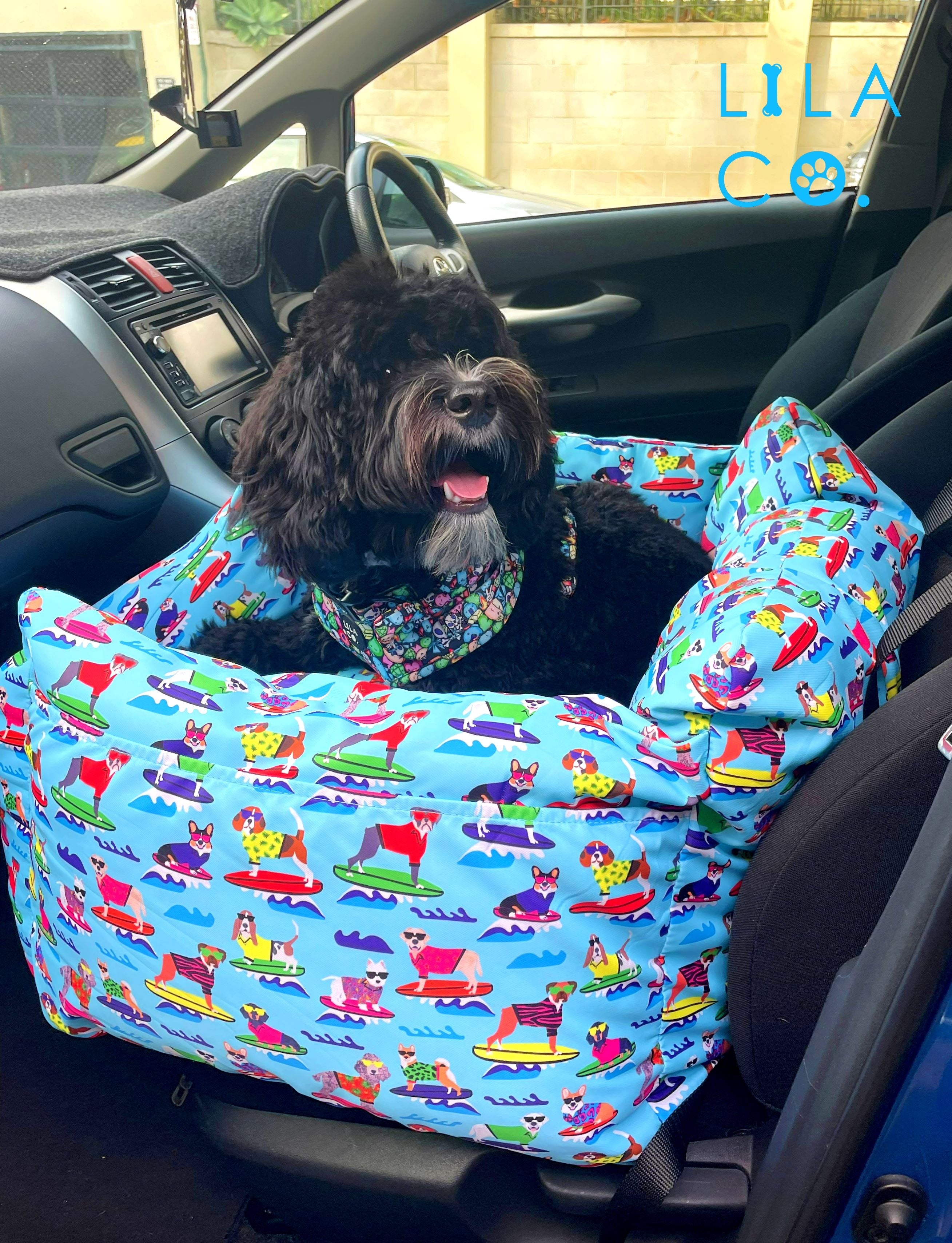 Cavoodle Blue Surf Dogs Print Dog Ca Seat Dog Car Bed Dog Car Safety Cat Car Bed Dog Car Bed  Australia Pet Supplies Australia Dog Accessories Pet Accessories 