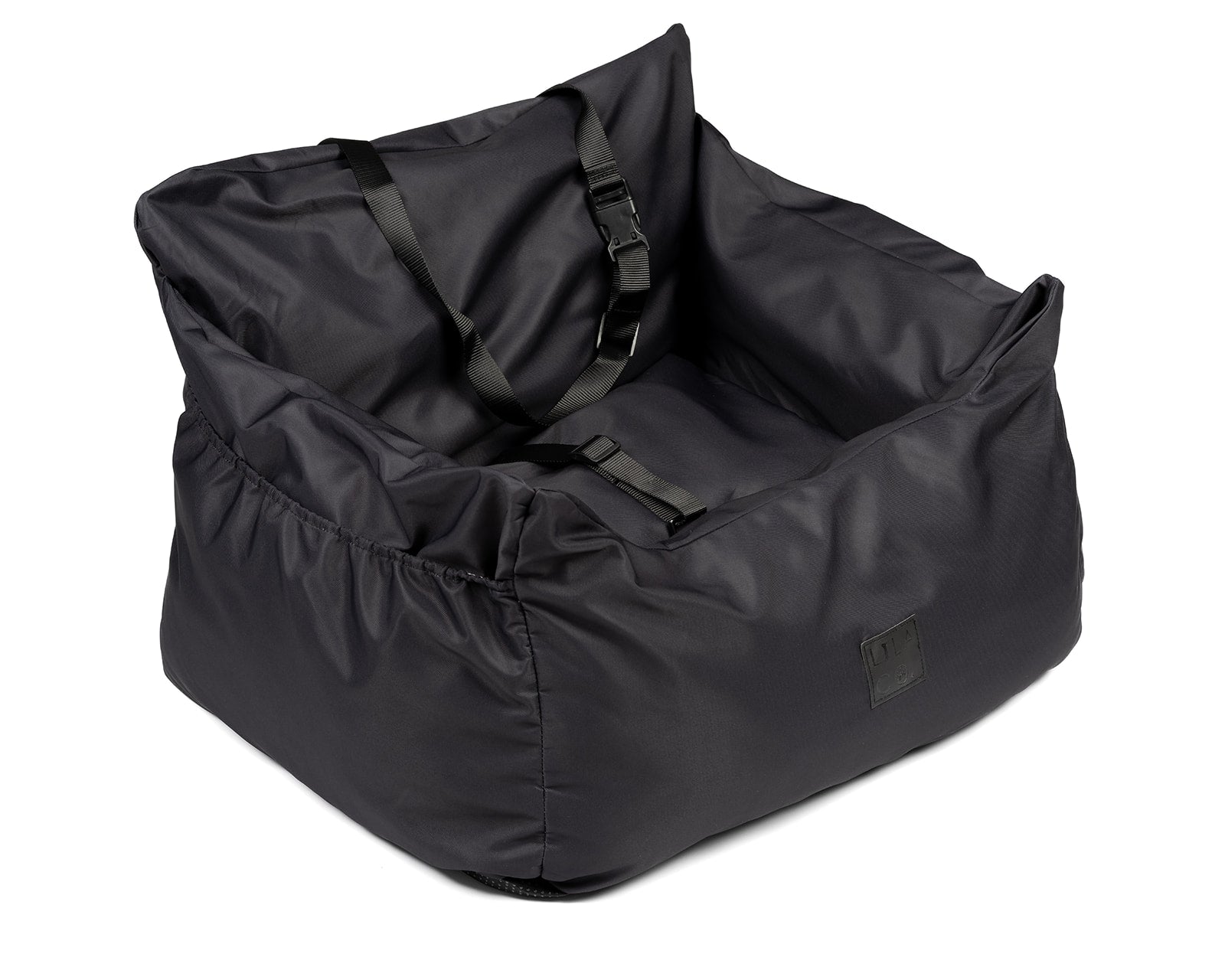 Midnight Blue water resistant dog car seat bed side view