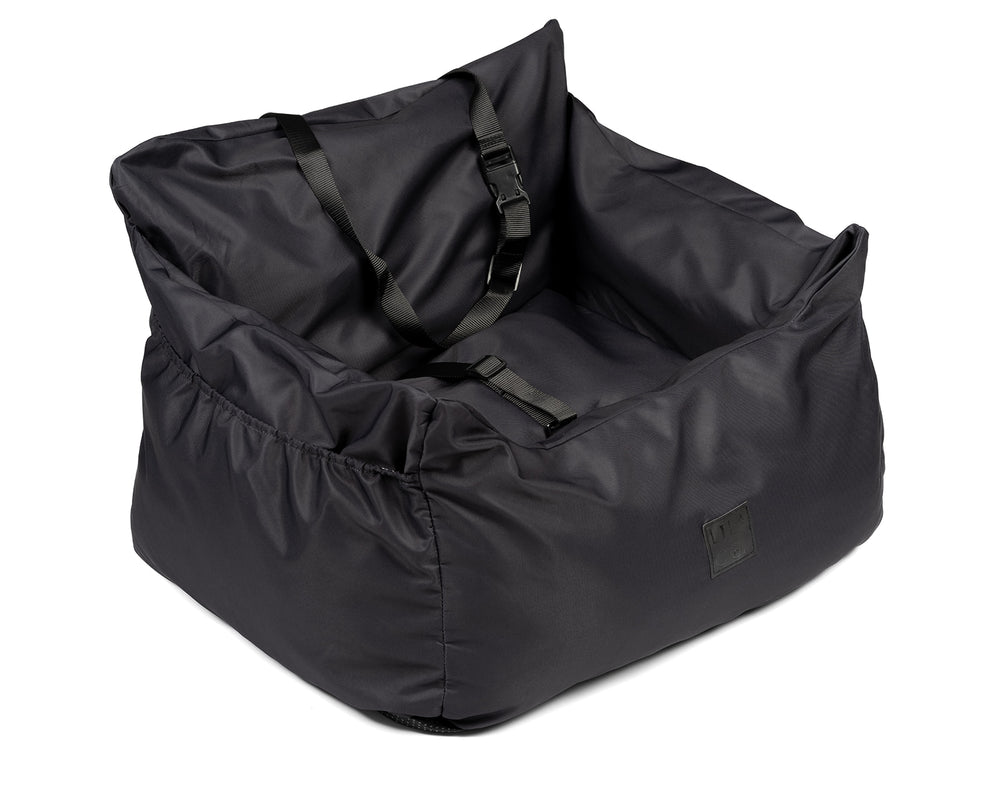 
                  
                    Midnight Blue water resistant dog car seat bed side view
                  
                