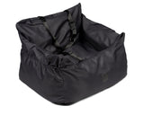 Midnight Blue water resistant dog car seat bed side view