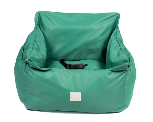 Emerald Green water resistant dog car seat bed front view