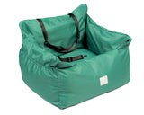 Emerald Green water resistant dog car seat bed front view