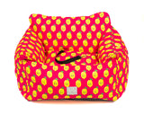 Pink donut animals print water resistant dog car seat bed front view