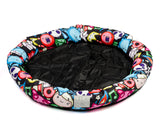 Black gamer characters print small, medium and large water resistant cooling dog and pet bed pet accessory