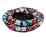 Black gamer characters print small, medium and large water resistant cooling dog and pet bed pet accessory