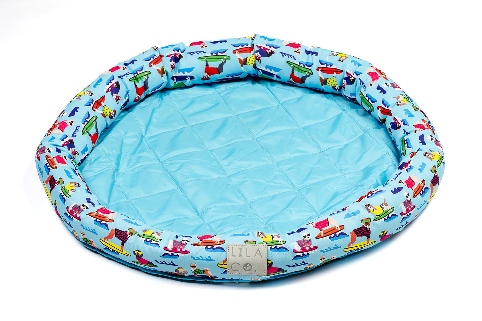Blue Surf Dogs Print print small, medium and large water resistant cooling dog and pet bed pet accessory