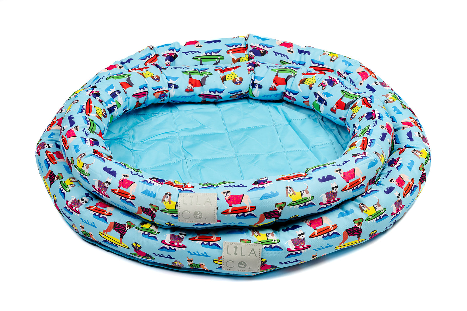 Blue Surf Dogs Print print small, medium and large water resistant cooling dog and pet bed pet accessory