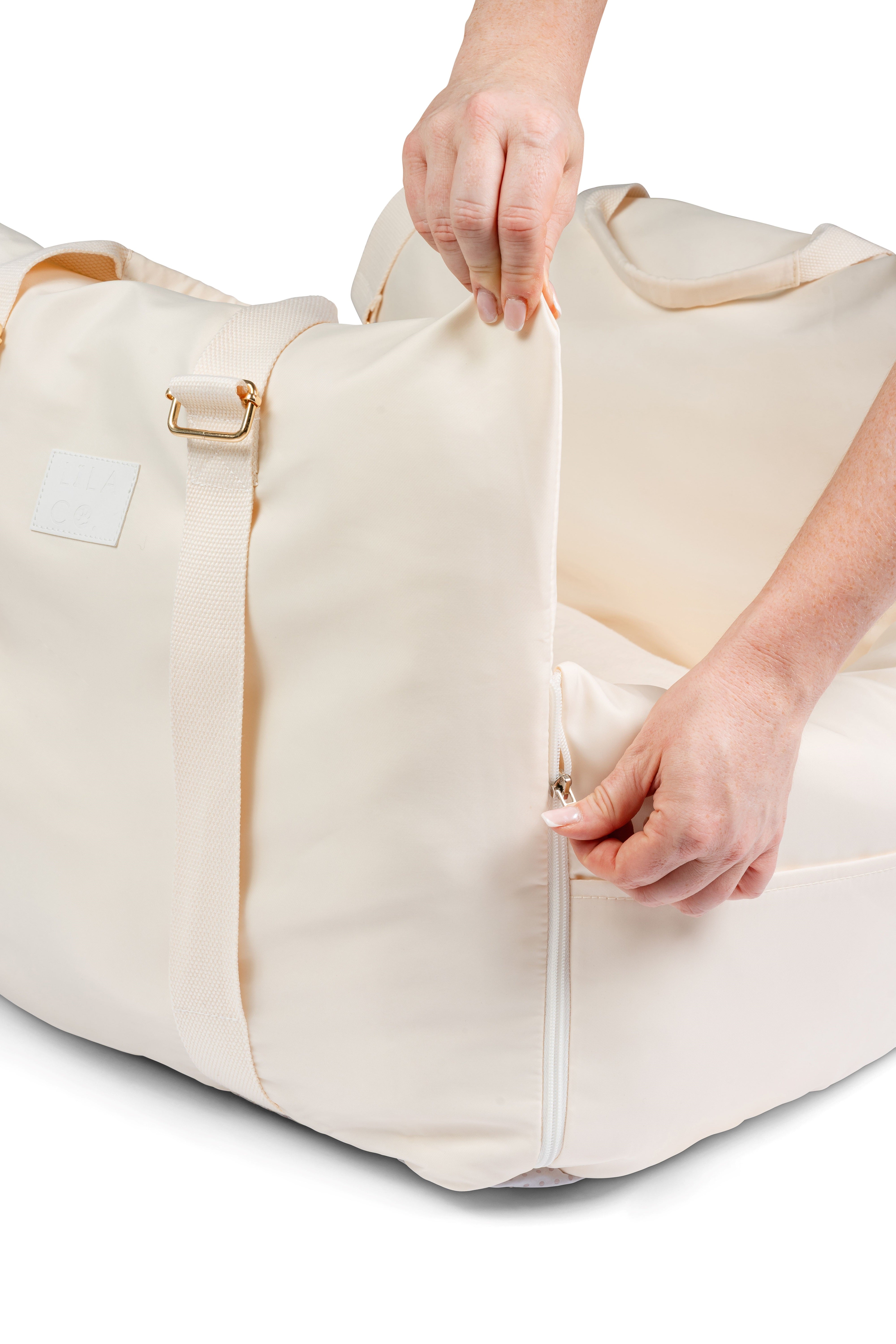 Premium Cream Pet Car Seat