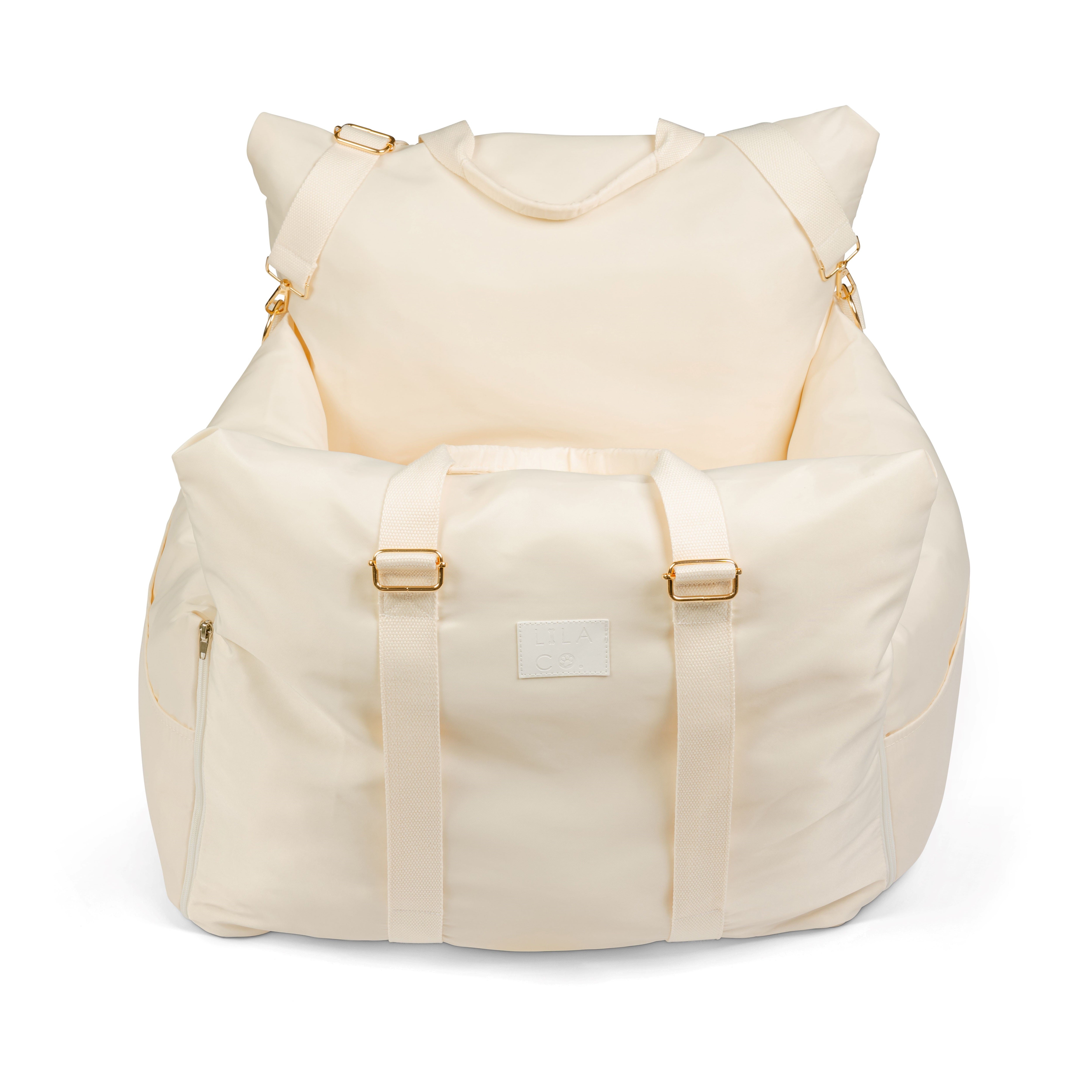 Premium Cream Pet Car Seat