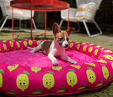 Puppy Jack Russell in Pink Happy Lemons Print Cool Zone Pet Bed