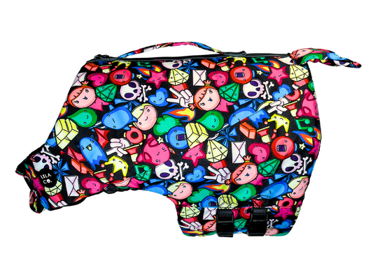 Gamer Characters Print Dog Life Jacket Float Vest Side