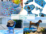 Blue Surf Dogs Ultimate Spoil Your Fur Baby Bundle - Dog Robe, Car Seat, Cooling Pet Bed, Complete Harness Set