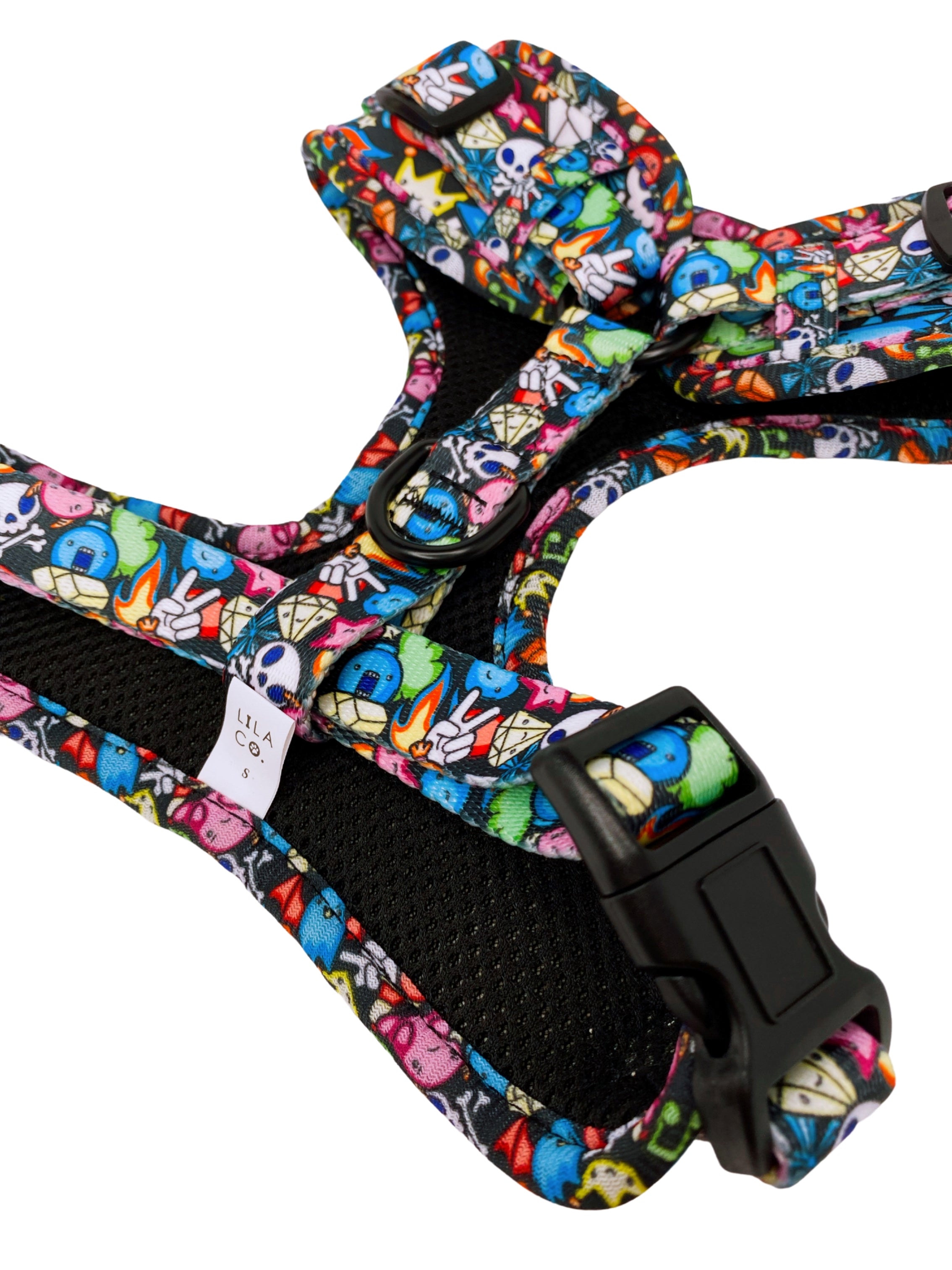 Black Gamer Characters Adjustable Dog Harness  Australia Pet Supplies Australia Dog Accessories Pet Accessories 